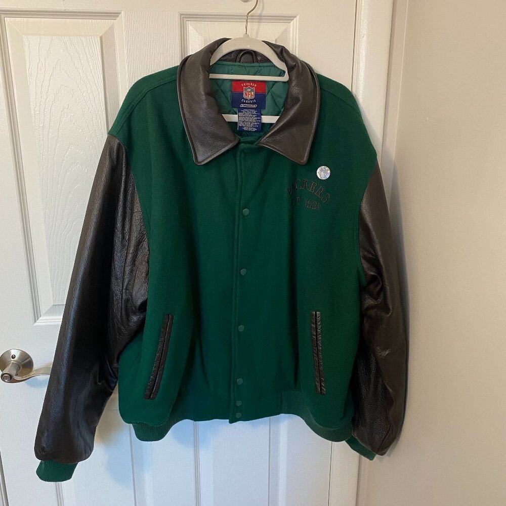 RARE Vintage Reebok NFL Gridiron Classic Green Bay Packers Varsity Jacket XL